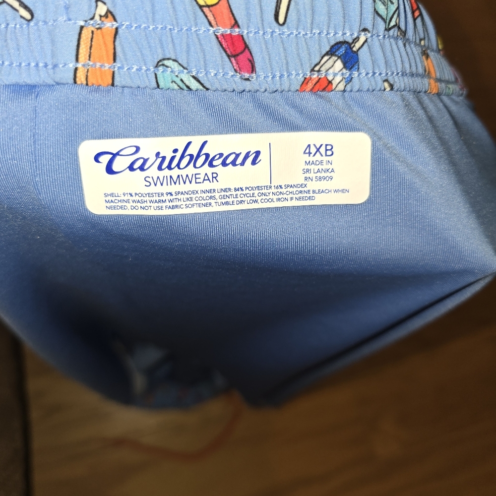 Blue Popsicle Print Swim Shorts 4XB CARIBBEAN - Picture 3 of 3